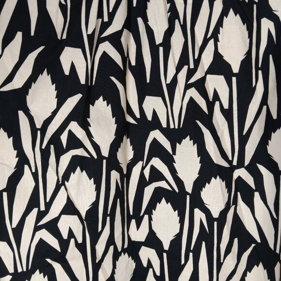 Short Sentence Puffy Sleeve Cutout Relaxed Fit Cotton Mini Dress Pockets Floral - Picture 5 of 11